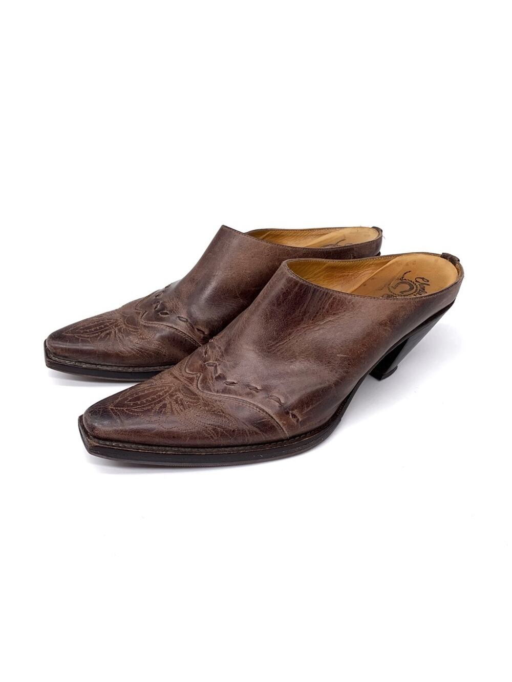 CHARLIE 1 HORSE Cowboy Mules Brown Leather 10B
